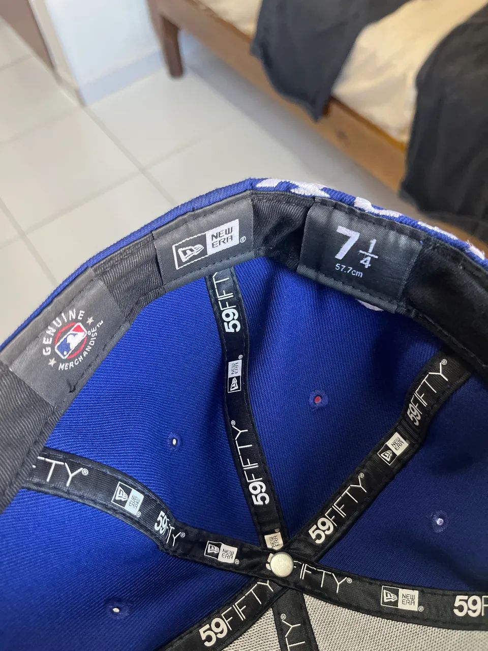 boné new era aba reta 59fifty mlb los angeles dodgers side split  - Foto 3
