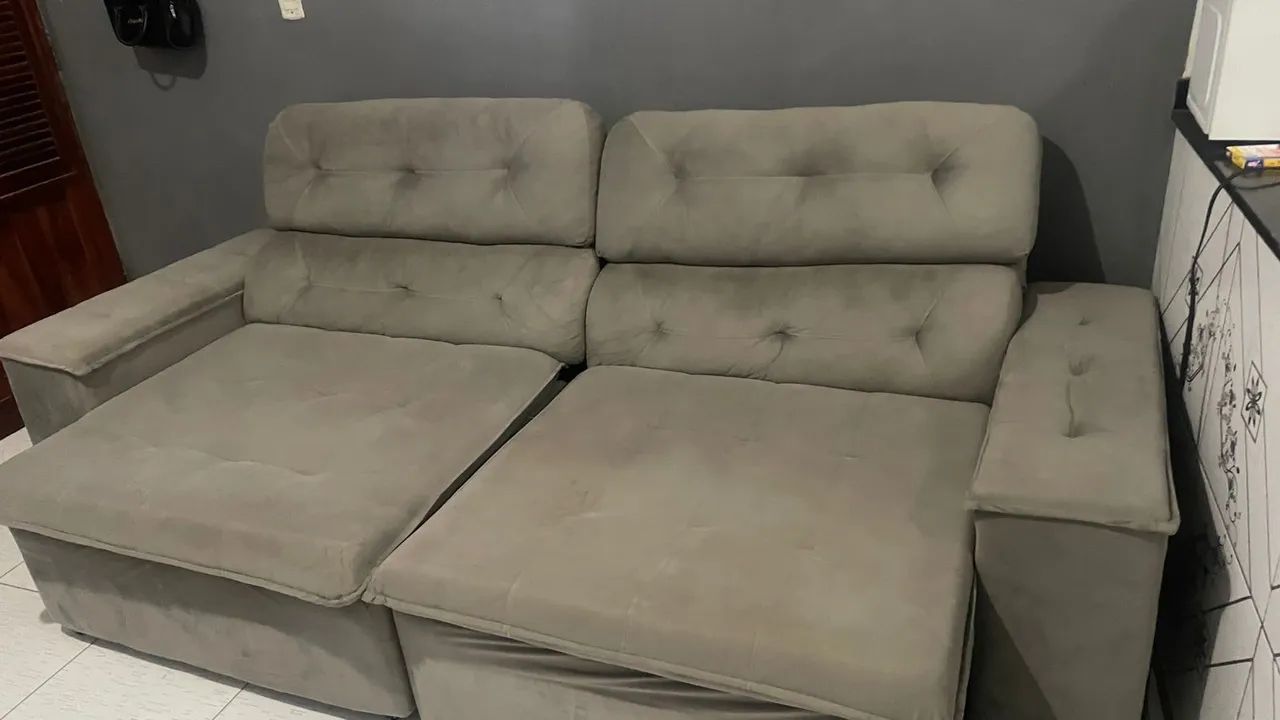 SOFÁ RETRÁTIL INCLINÁVEL CINZA - Foto 4