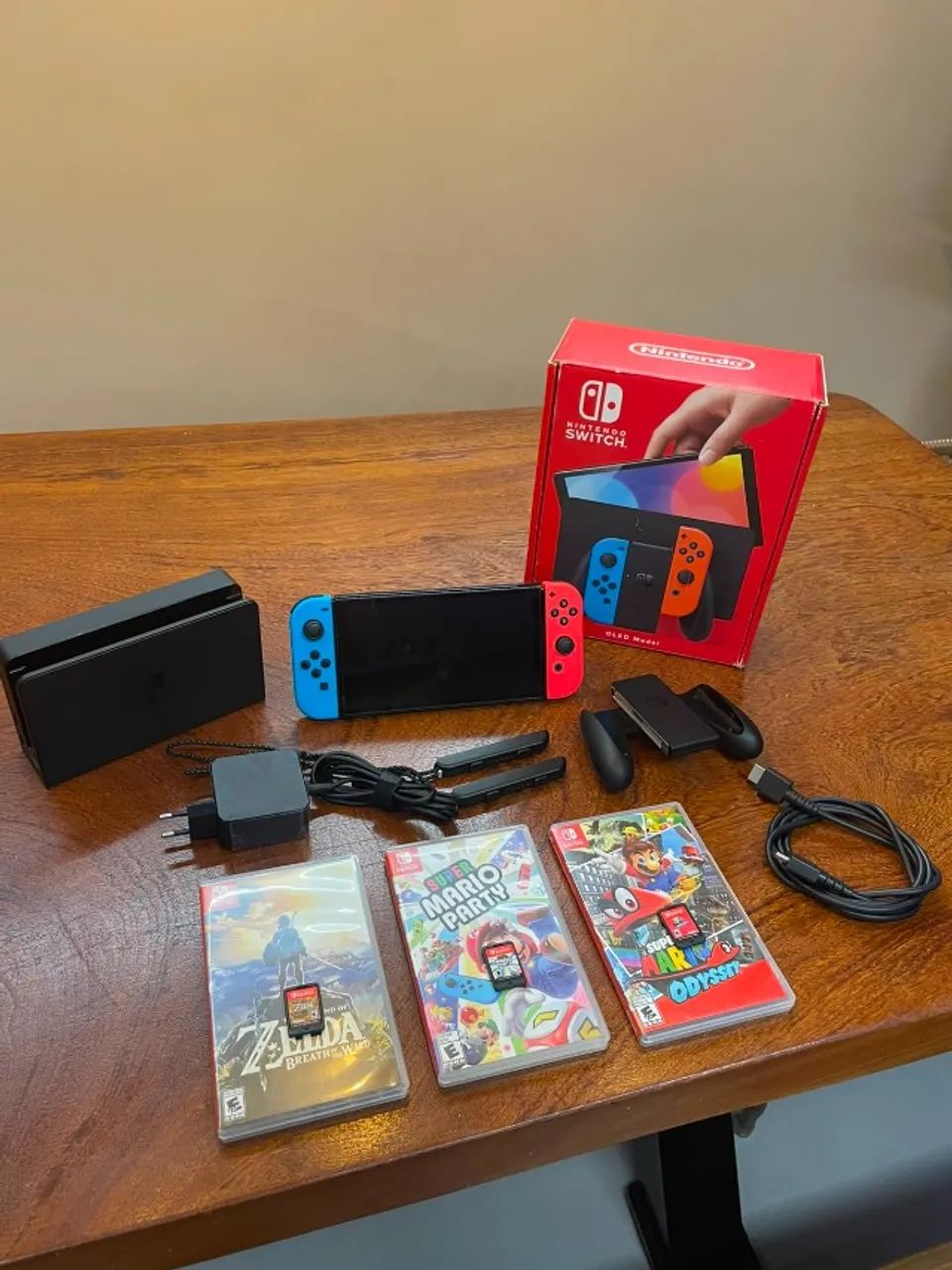 Nintendo switch oled com 3 jogos  - Foto 4
