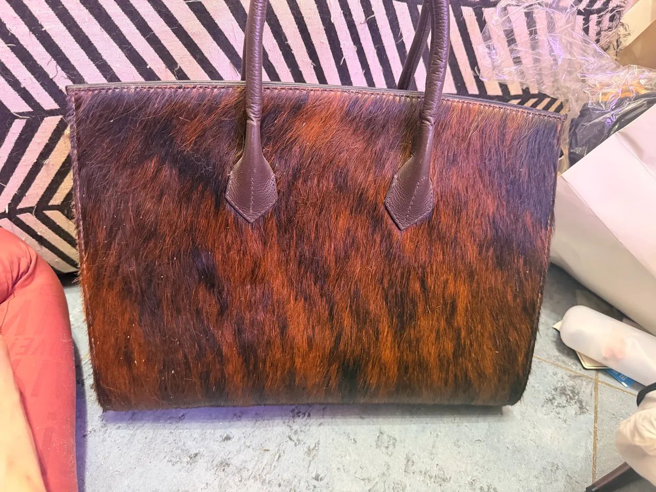 Bolsa em couro e pelo  - Foto 2