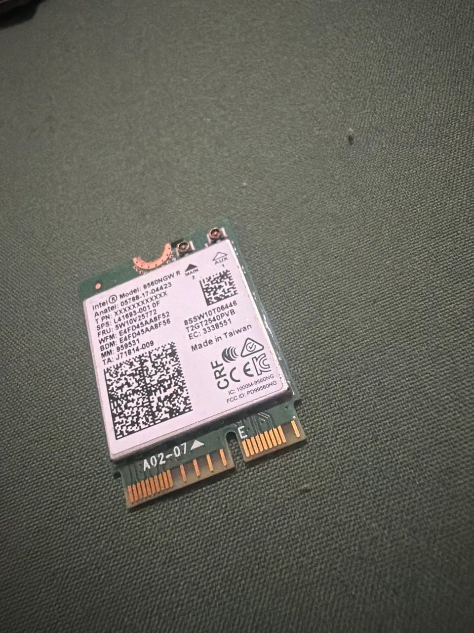 Placa Wi?Fi Intel 9560NGW com Bluetooth FRU 5W10V25772