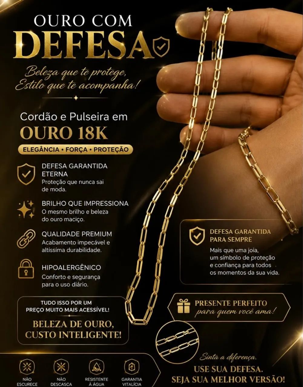 Lindo cordão de ouro com defesa!!!