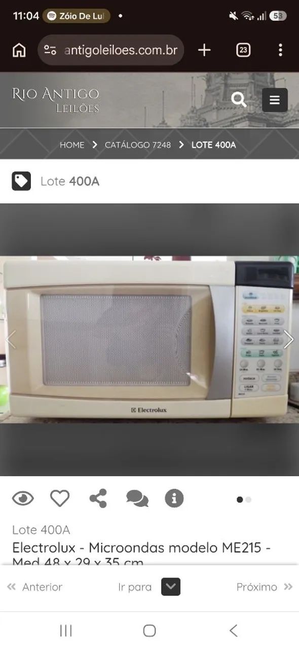 MICROONDAS ELECTROLUX 