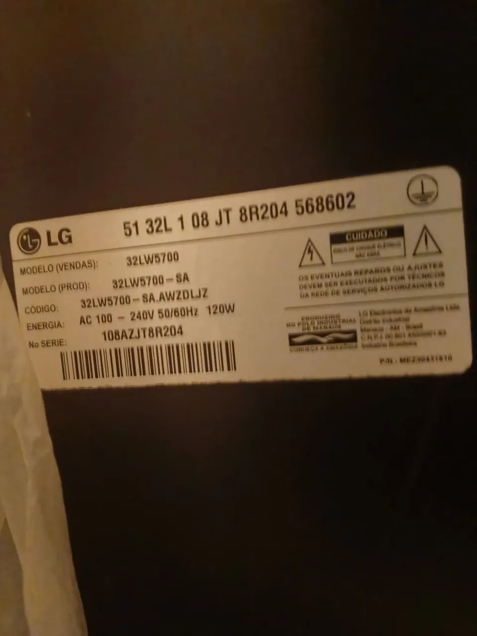 Tv lg 32 pol 3d com defeito - Foto 3