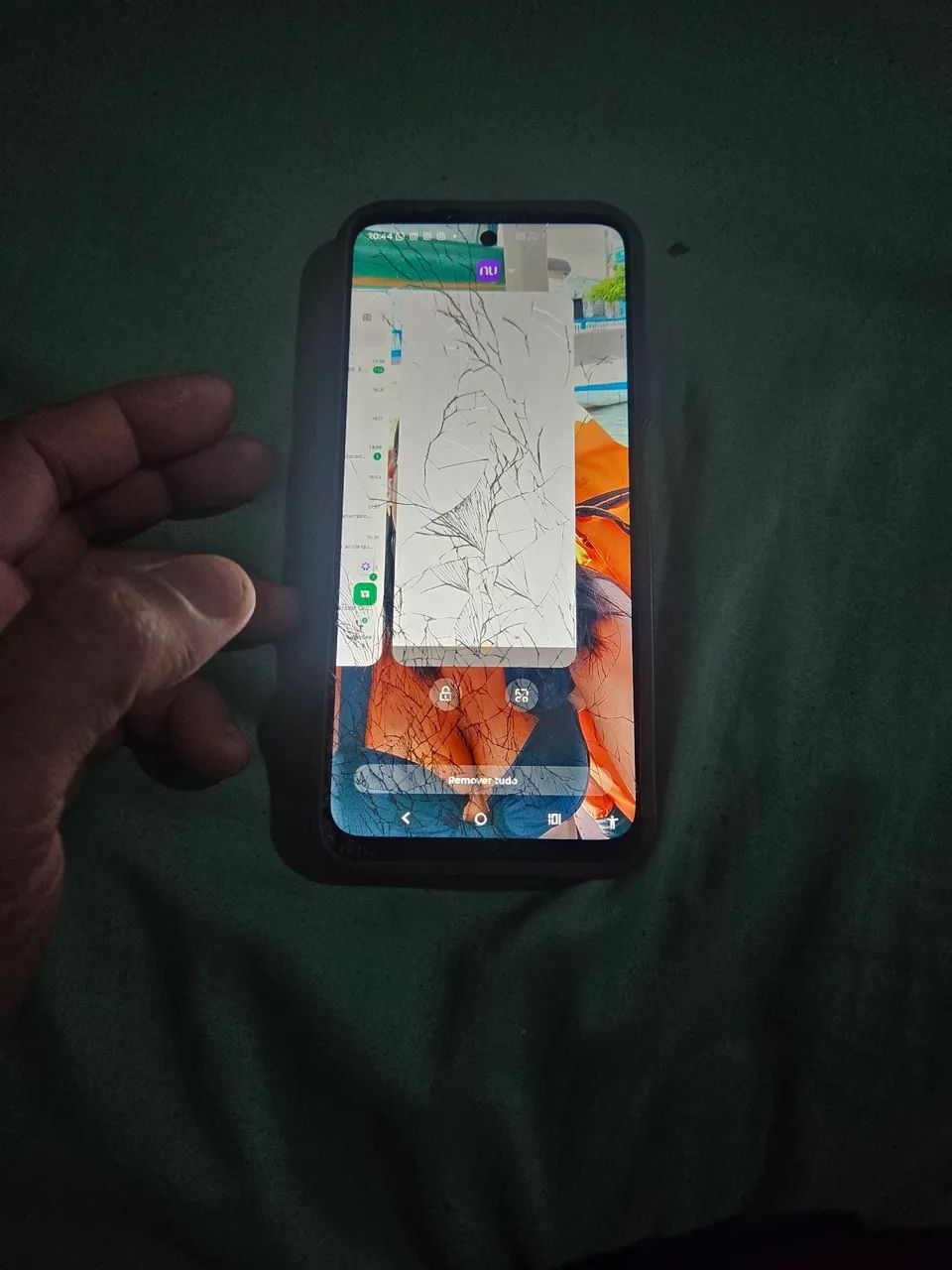 Tela original com aro moto g35. Vidro quebrado 