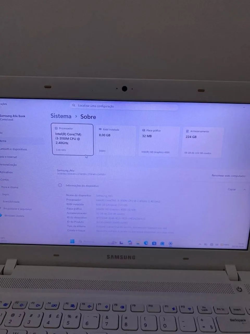 NOTEBOOK SAMSUNG - i3 | 8GB RAM | SSD 224GB - Foto 4