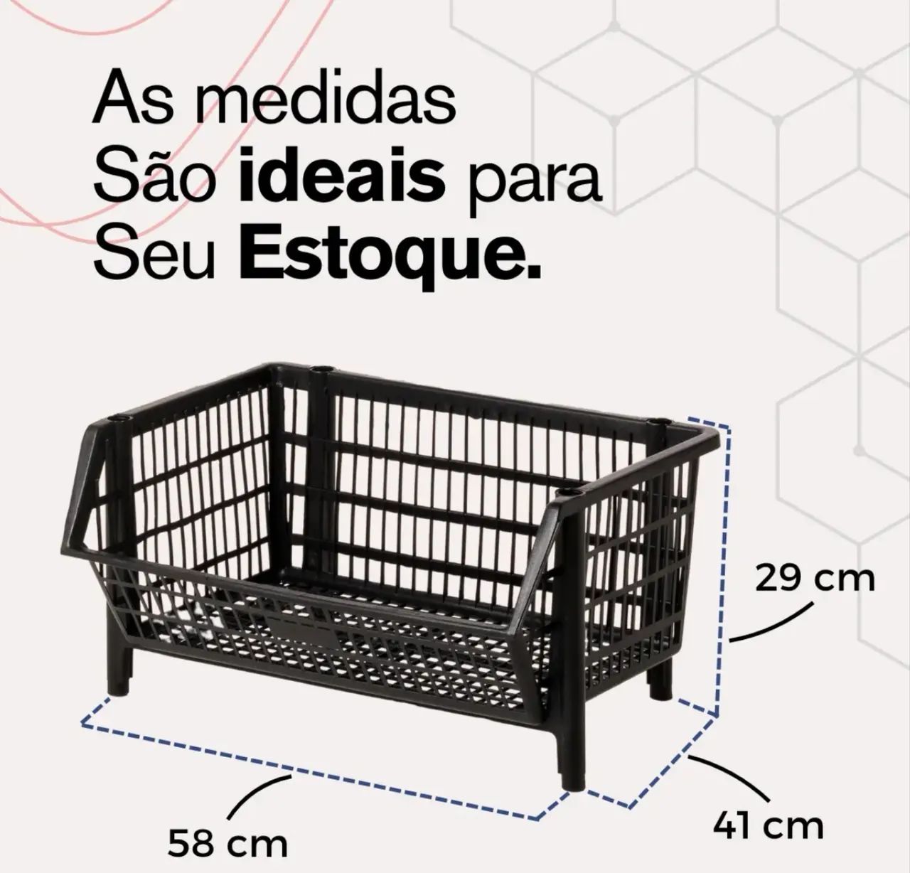 42 Cestos Expositores Empilháveis N3 Preto - Foto 5
