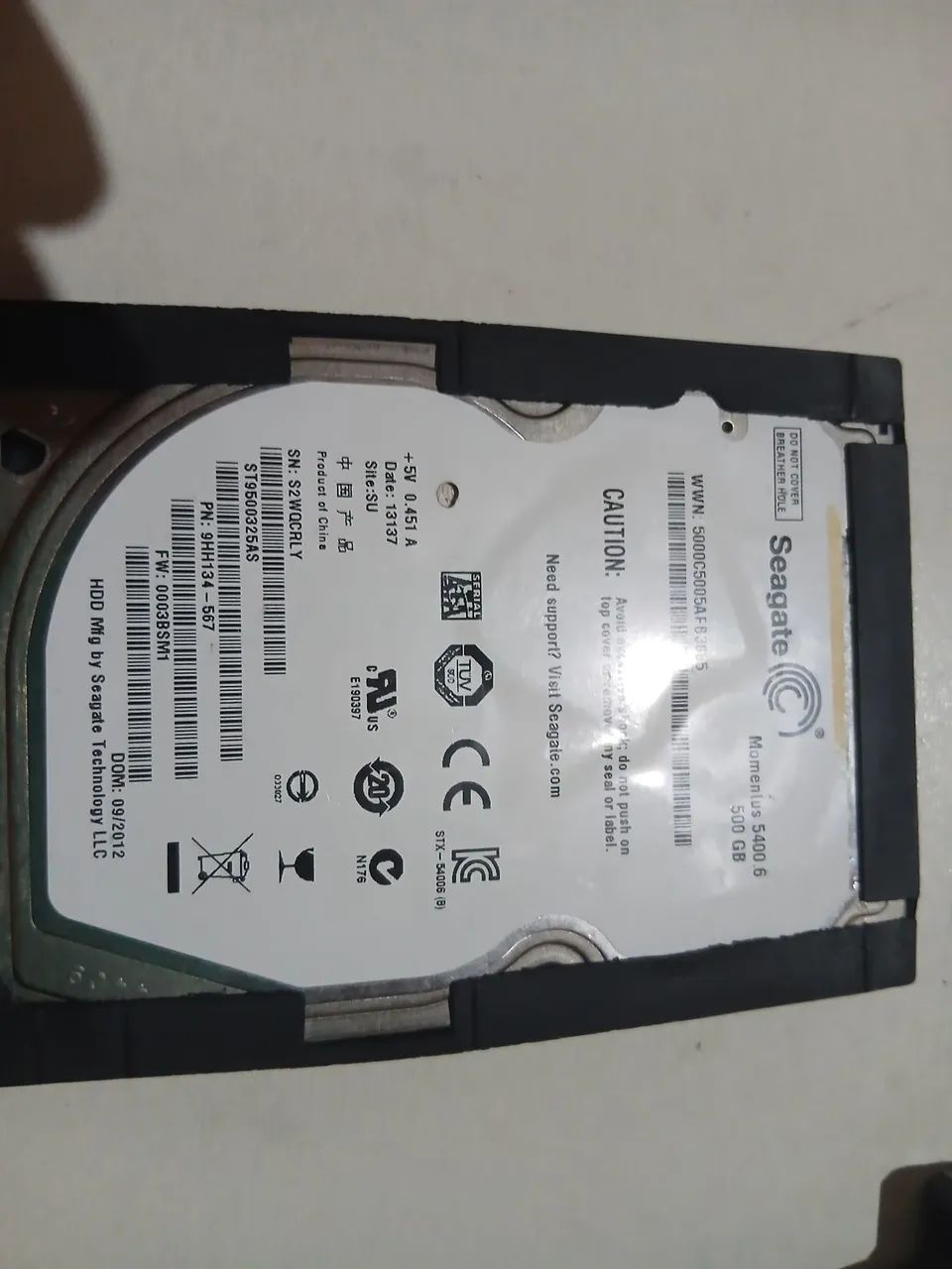HD 500GB 2.5" Notebook + Adaptador USB SATA<br>Estado: Usado / Testado e funcionando