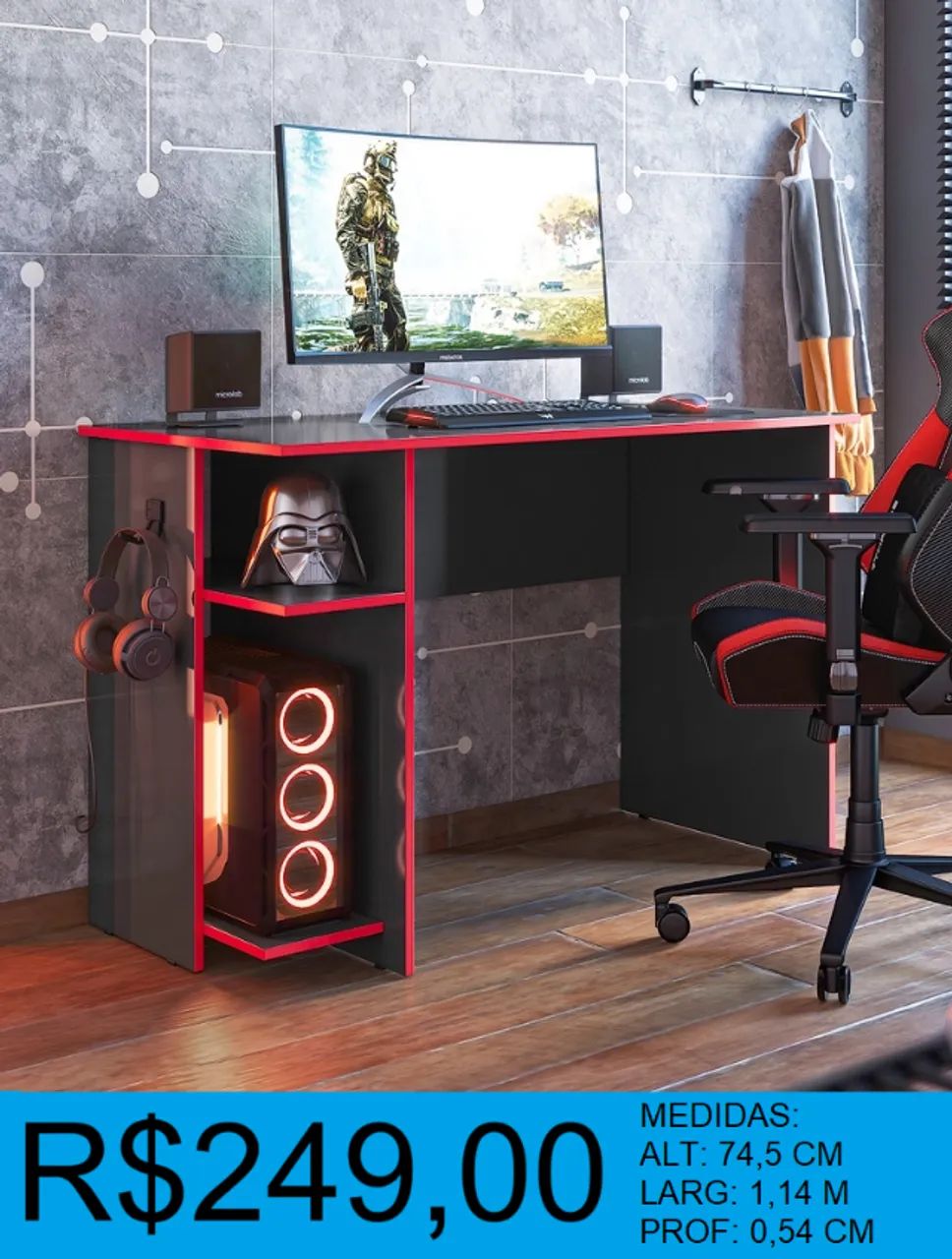 Escrivaninha gamer com preço imperdivel - a pronta entrega  - Foto 3