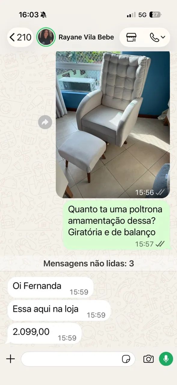 Poltrona balanço giratória  - Foto 4