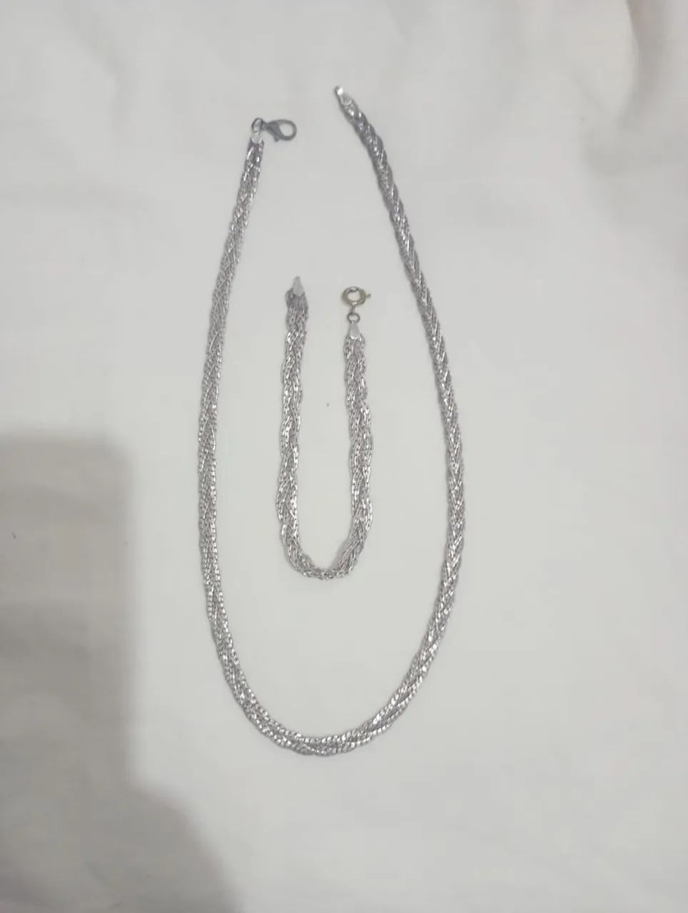 Conjunto de prata feminina 