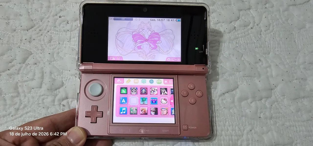 Nintendo 3DS rosa desbloqueado 