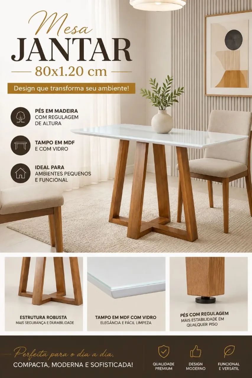 Mesa de Jantar 1,20 cm