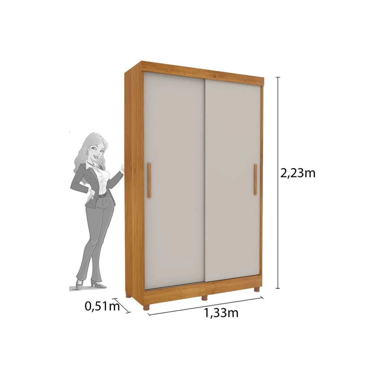 Guarda Roupa Firenze 2 portas com pés