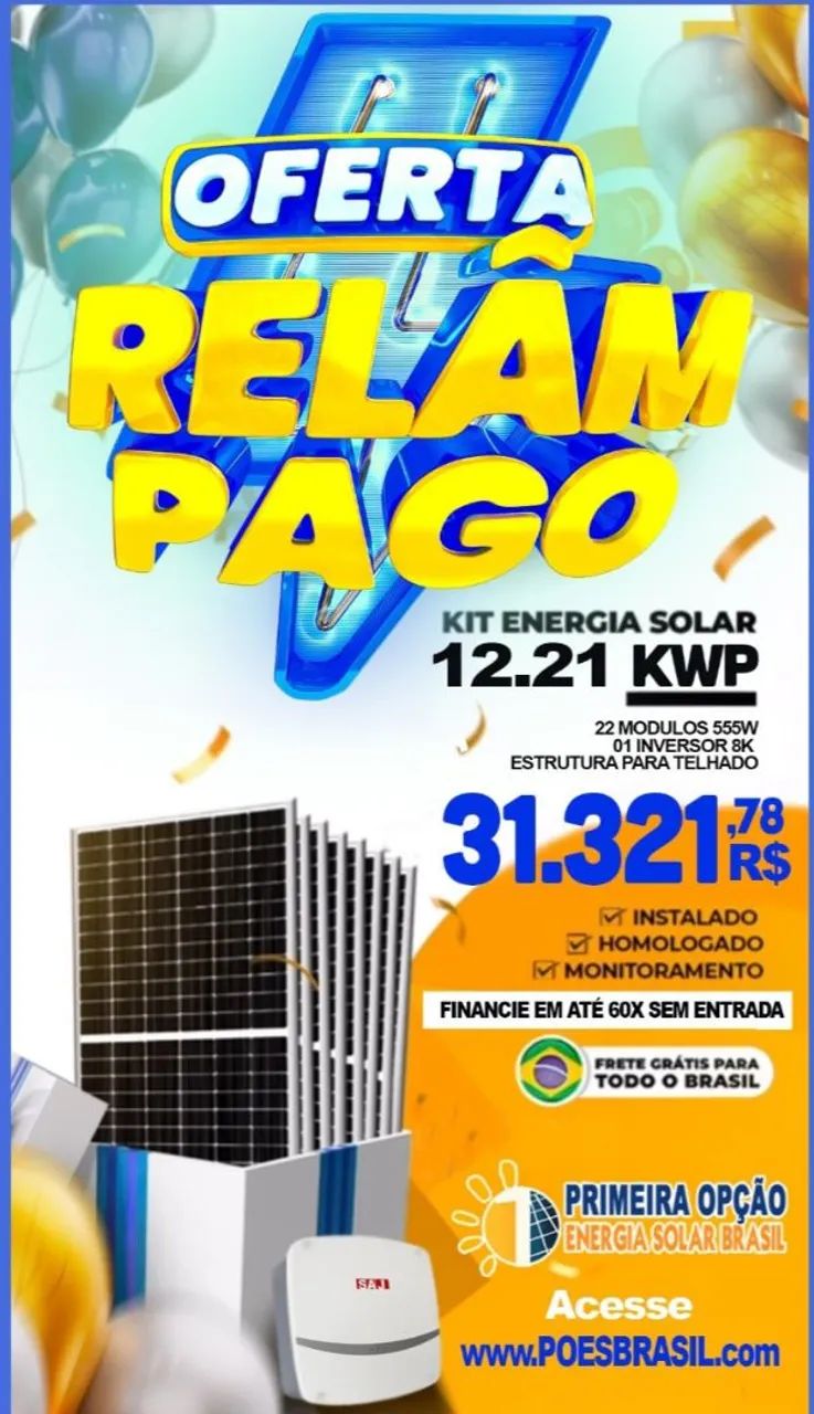 OFERTA FECHA MÊS $$$ Energia solar, residencial, industrial, usina solar - Foto 3
