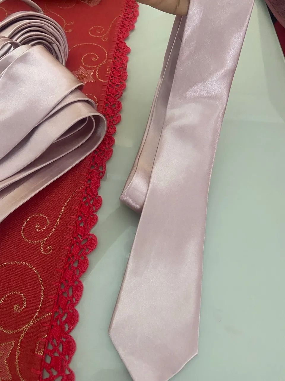Conjunto 14 gravatas em cor rosé ideal para presentear padrinhos em casamentos  - Foto 3