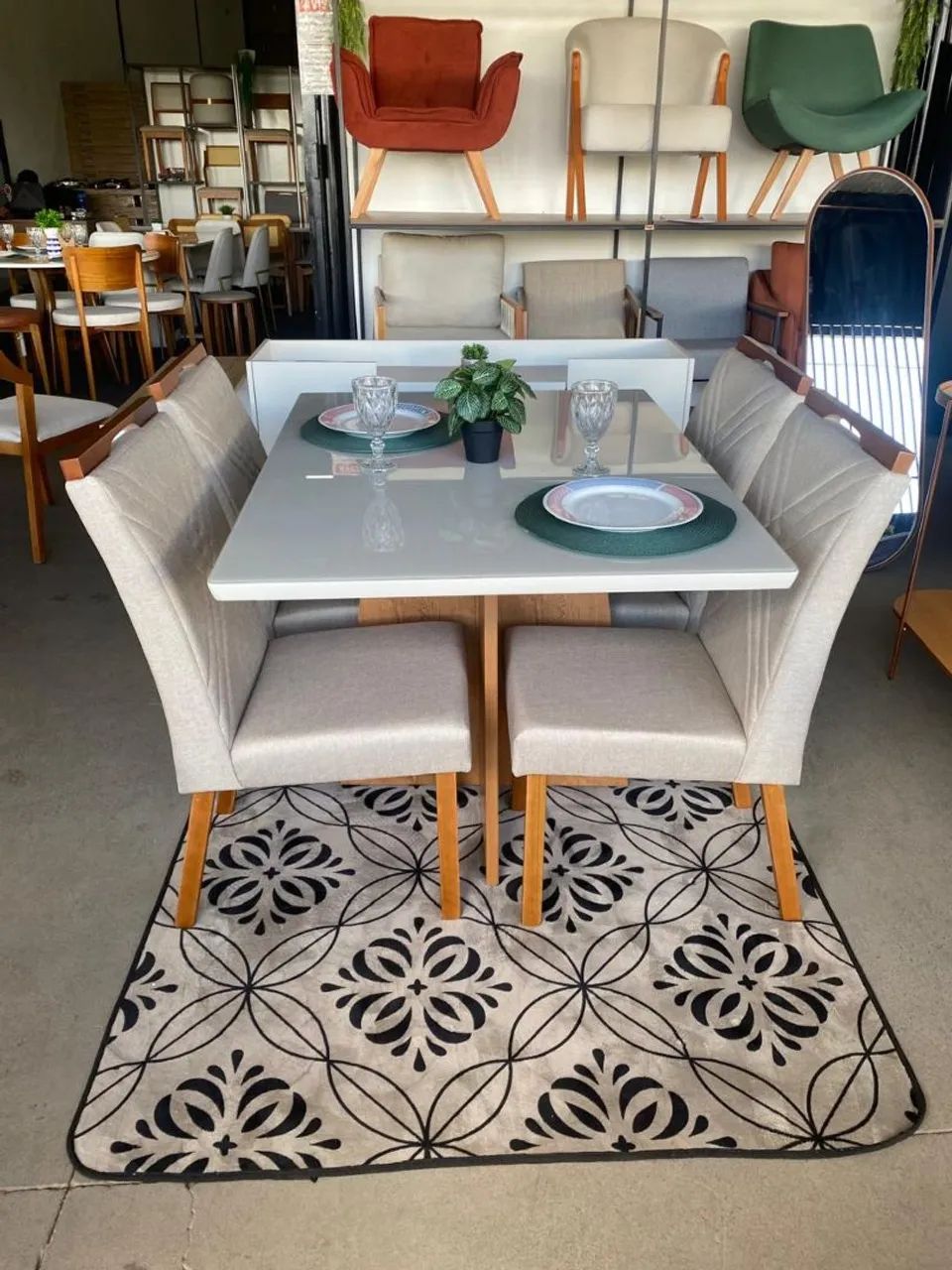 Jogo de mesa de Jantar 120×90 com 4 cadeiras Nova a pronta entrega  - Foto 4