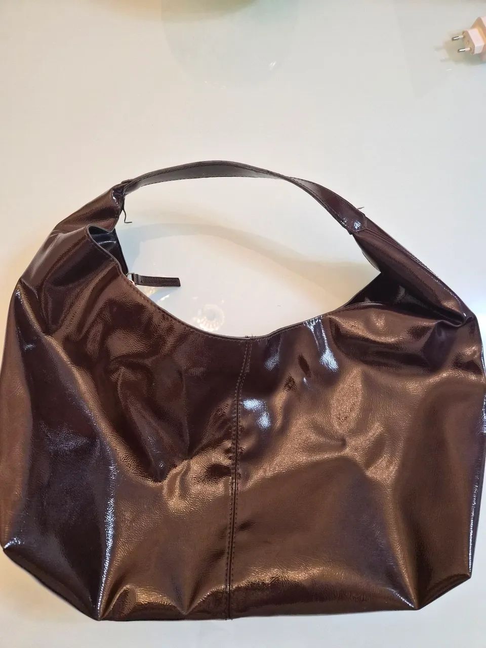 Bolsa Zara Acetinada cor marsala linda 