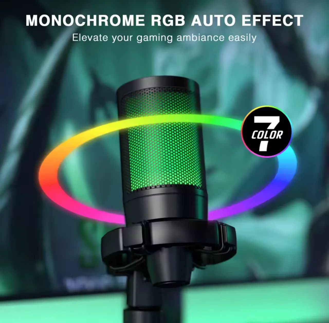 Microfone Gamer AmpliGame A2 USB Condensador com LED RGB. @importech_084 - Foto 4
