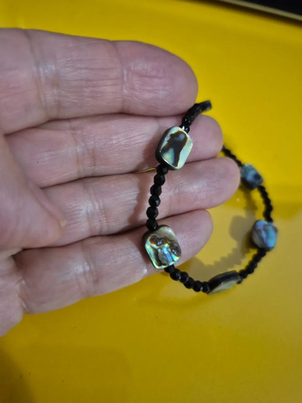 Pulseira de abalone genuína - Foto 3