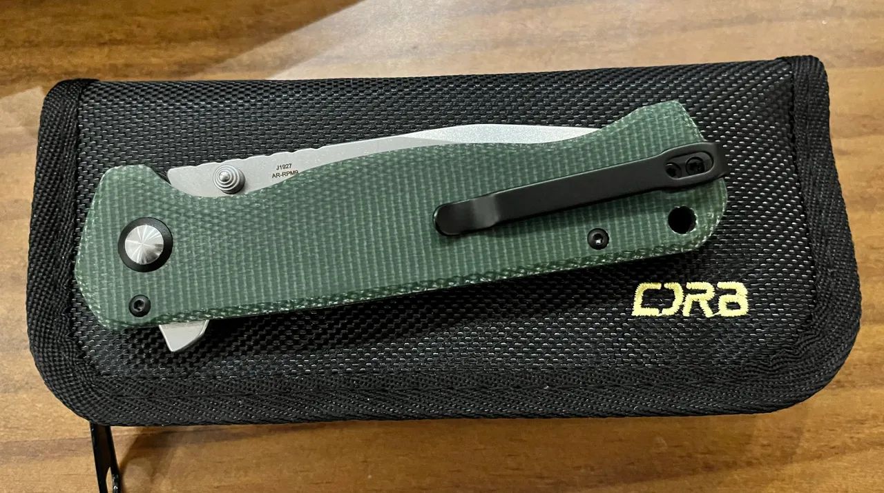 Canivete CJRB Chord button lock micarta - Foto 3