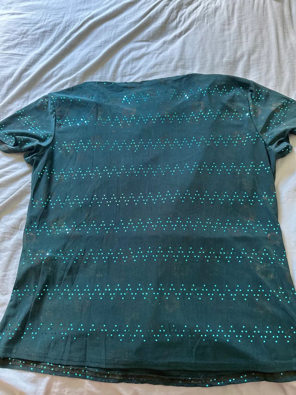 Blusa verde com brilho e strass TAM M  - Foto 5