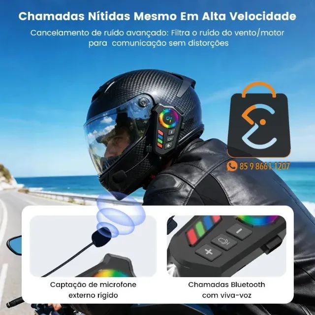 Fone Ouvido Bluetooth para Capacete Kapbom KA-B06 - Foto 4