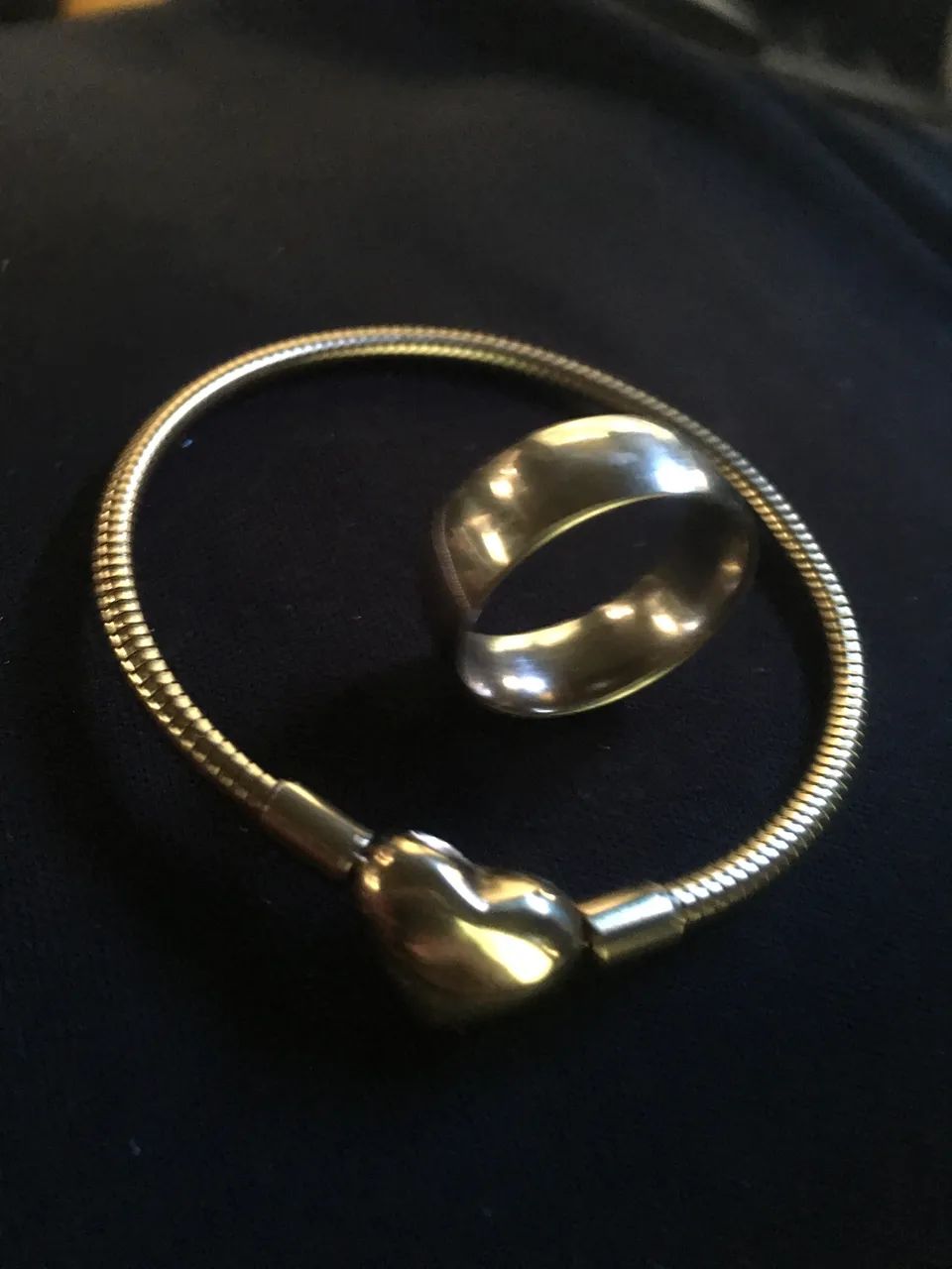 Anel e pulseira banhado a ouro - Foto 2