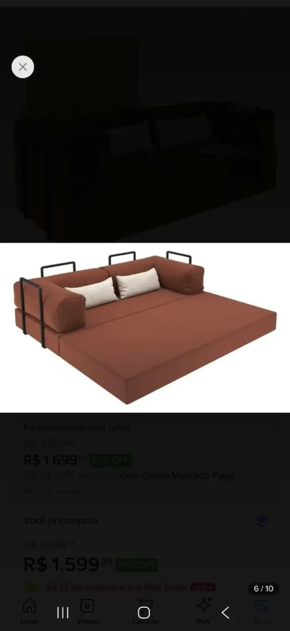 Sofá(novo) 2 em 1. Vira cama de casal - Foto 4