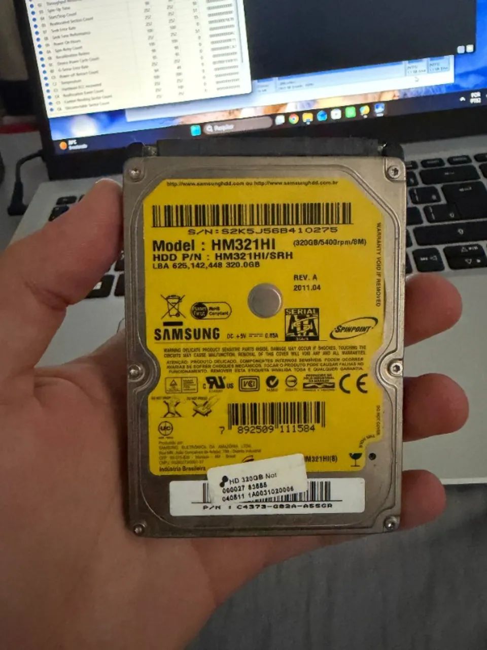 HD de Notebook Samsung 320GB - 100% Saudável