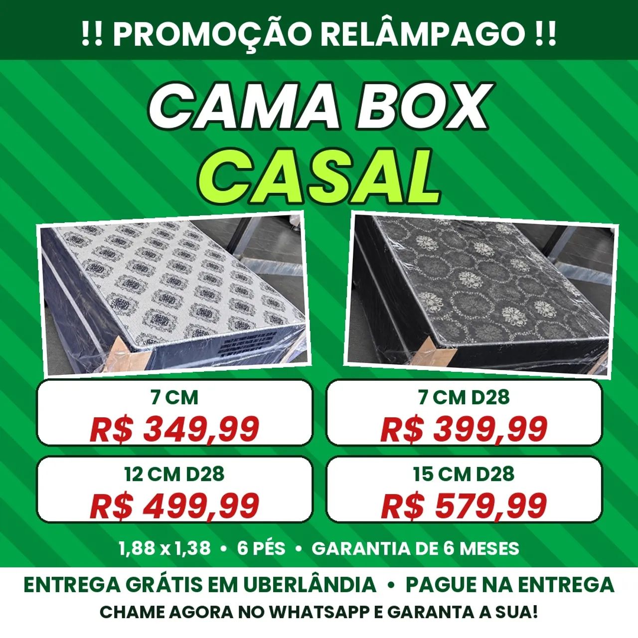 ? CAMA BOX CASAL R$ 349,99 - ENTREGA GRÁTIS 