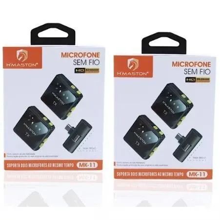 Microfone Sem Fio H'Maston MK-11 - Suporta Dois Microfones