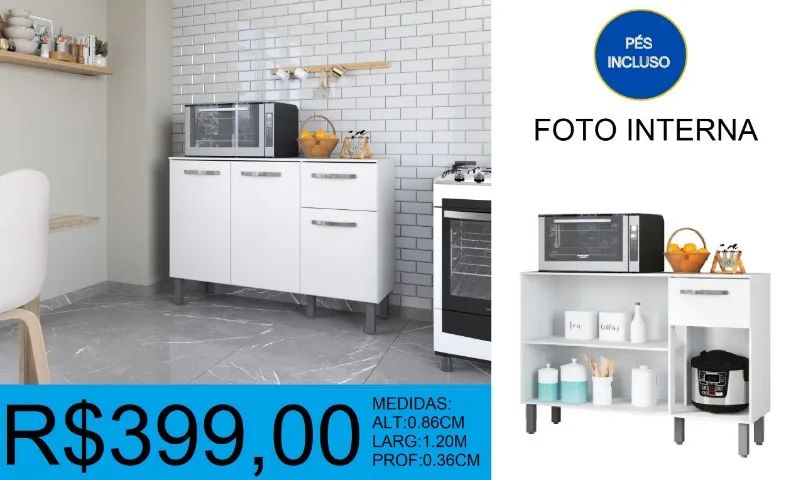 BALCÃO -1.20M - COMPRE HOJE E RECEBA EM ATÉ 72 HORAS 
