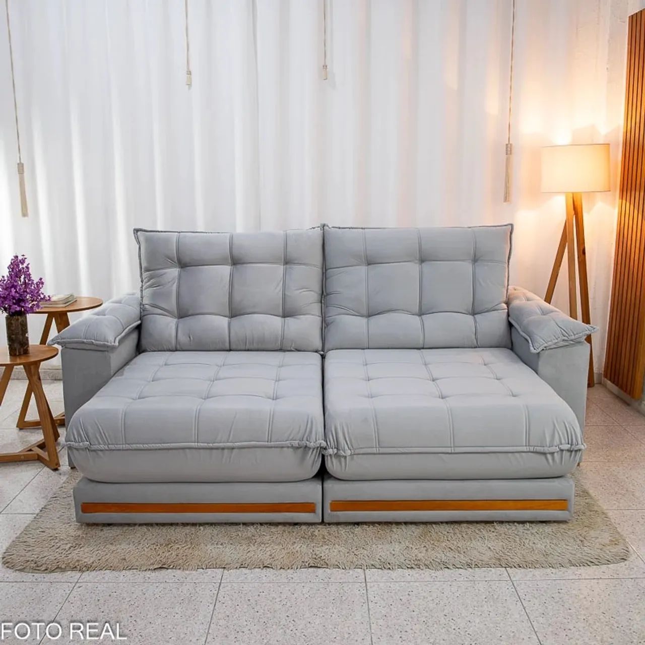 Sofá Retrátil Reclinável Saint 2.30m D33 e Molas Ensacadas Entrega Rápida - Foto 5