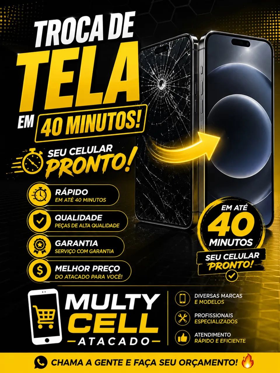 Troca de tela de celular 