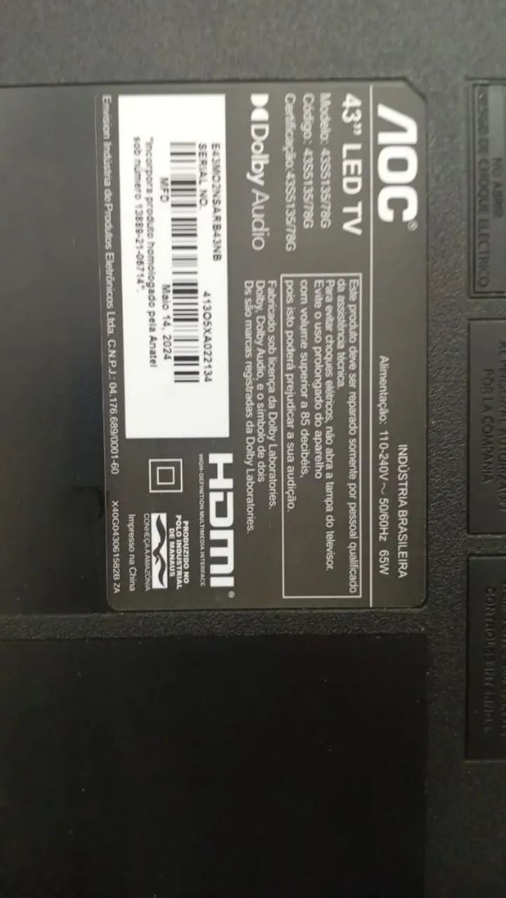 Tv AOC 43 polegadas com defeito de tela  - Foto 3