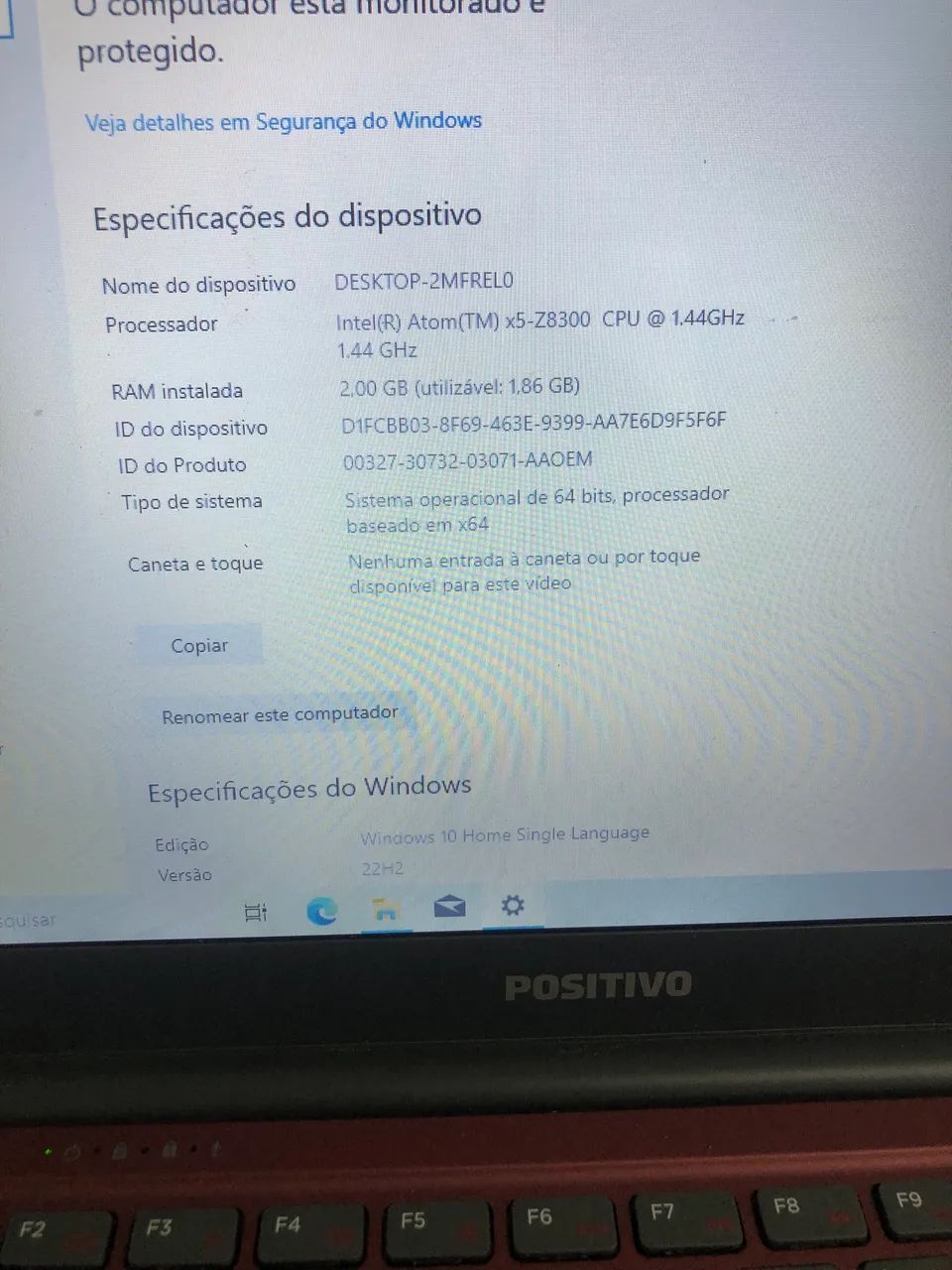 Notebook positivo atom q232a 2 gigas bateria viciada  - Foto 5