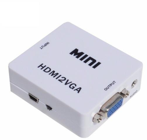 Adaptador Conversor Hdmi P/ Vga Com Saida De Audio P2