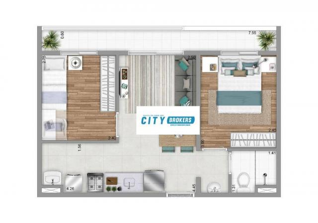 Apartamento com 2 dormitórios à venda, 44 m² por R$ 197.500 - Cocaia - Guarulhos/SP - Foto 3