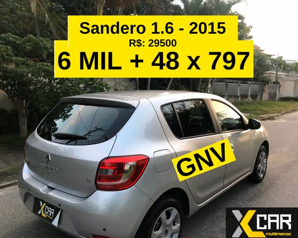 Sandero 1.6 - 2015 _ GNV _ UNICO DONO _ Completo