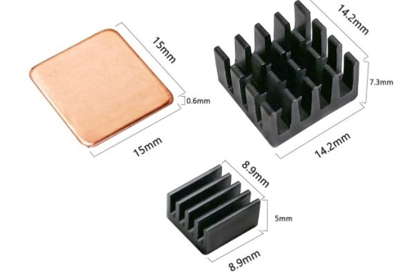 Dissipador de calor alumínio cobre cooler raspberry pi 3 pi 2 pi kit COD-CP459 