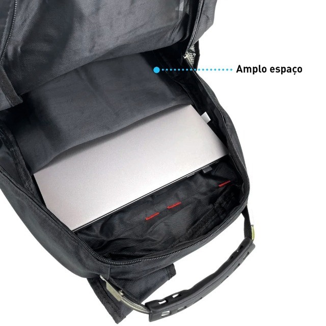 Mochila Grande Cabo de Aço Viagem Reforçada Notebook Executiva - Foto 4