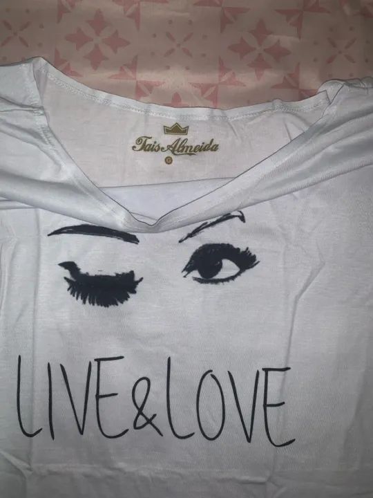 Camiseta Live & Love - Branca - Tamanho G - Foto 3