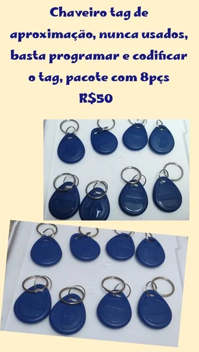 Chaveiro tag de aproximação, nunca usados, basta programar e codificar o tag, pacote com 8 - Foto 3