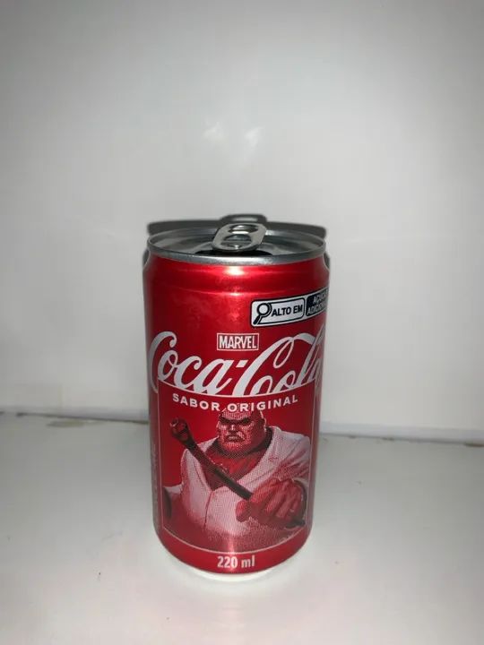 Lata Coca Cola Marvel 2024 Rei do Crime 220ml Vazia Higienizada