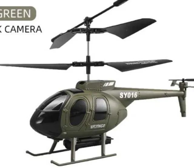 Helicoptero Com Camera S016c Militar Verde