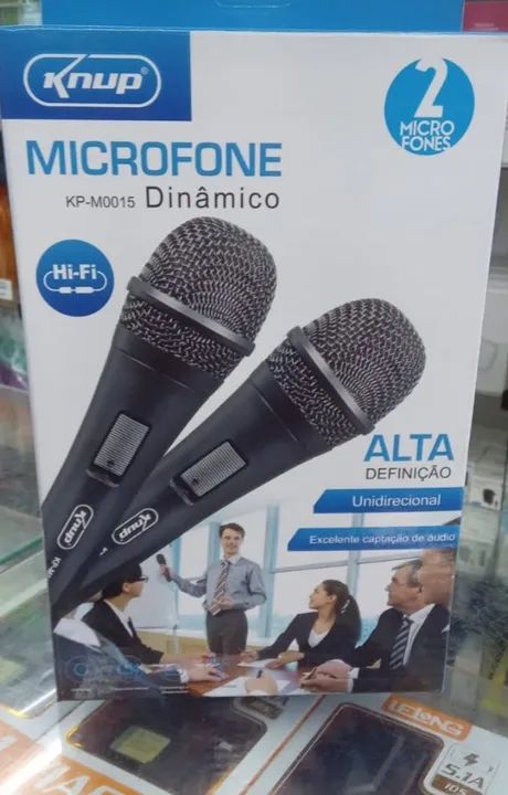 Microfone com fio 2 na caixa  - Foto 5