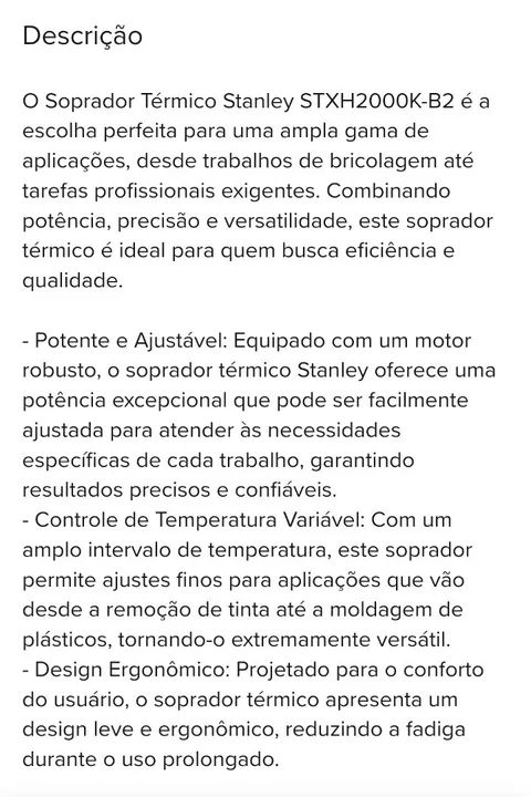 SOPRADOR TÉRMICO 1800W Stanley  - Foto 2