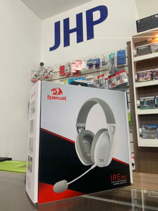 Headset Gamer Sem Fio Redragon IRE Pro Branco Novo | Parcelamos Sem Juros | Loja Curitiba