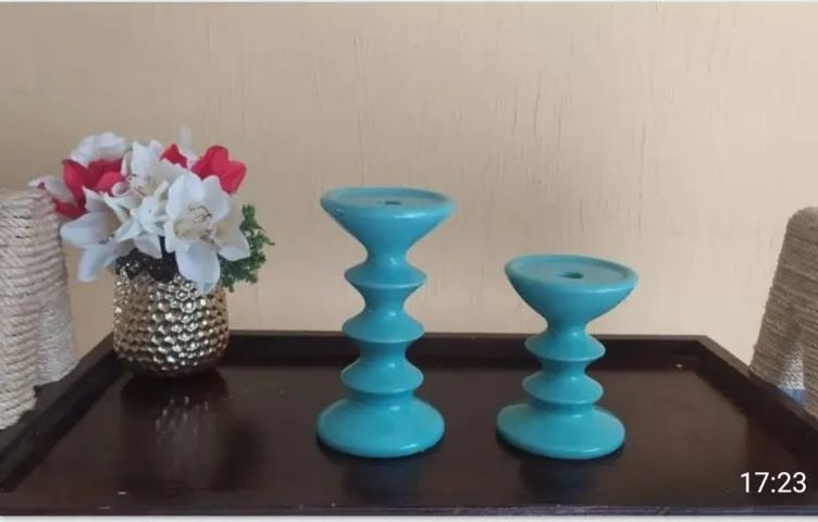  kit de castiçais de porcelana